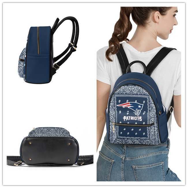 New England Patriots PU Leather Casual Backpack 001